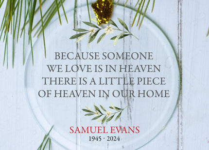 holiday personalized memorial christmas ornament – Christmas ornament, holiday tree decoration or gift