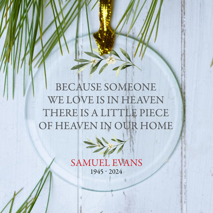 holiday personalized memorial christmas ornament – Christmas ornament, holiday tree decoration or gift