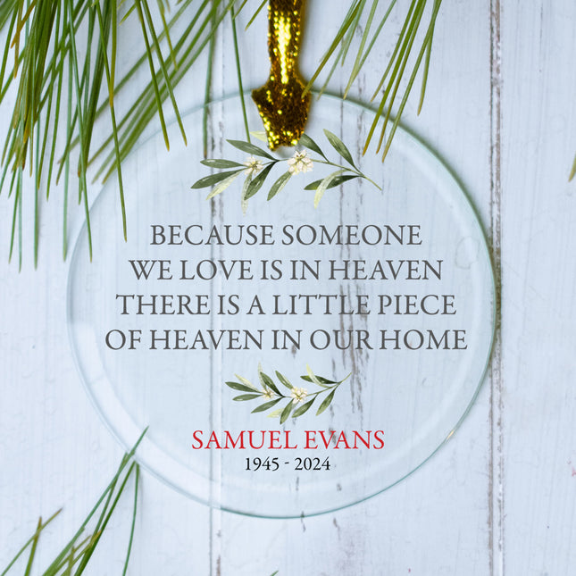 holiday personalized memorial christmas ornament – Christmas ornament, holiday tree decoration or gift