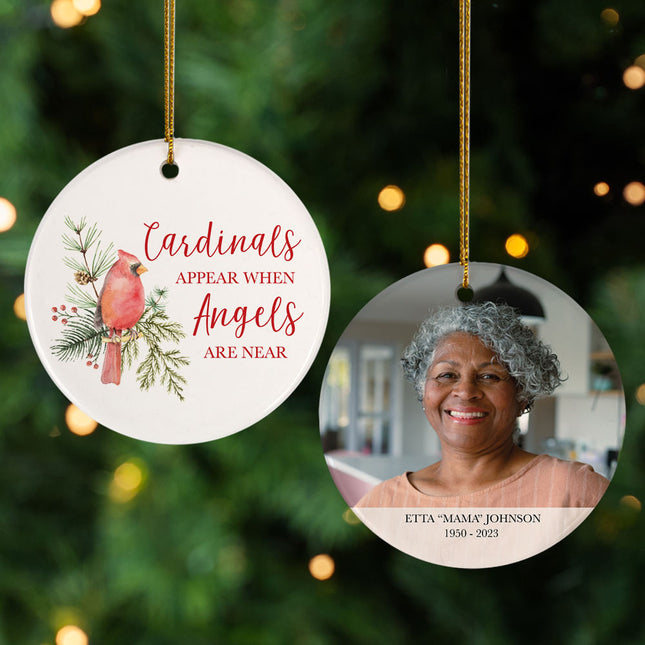 keepsake personalized cardinals appear when angels are near christmas ornament – Christmas ornament, holiday tree decoration 