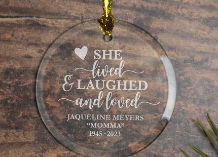 decorative personalized lived, laughed, & loved memorial christmas ornament – Christmas ornament, holiday tree decoration or 