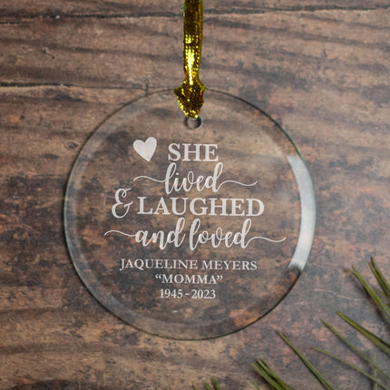 decorative personalized lived, laughed, & loved memorial christmas ornament – Christmas ornament, holiday tree decoration or 