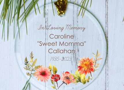 engraved personalized in loving memory christmas ornament – Christmas ornament, holiday tree decoration or gift