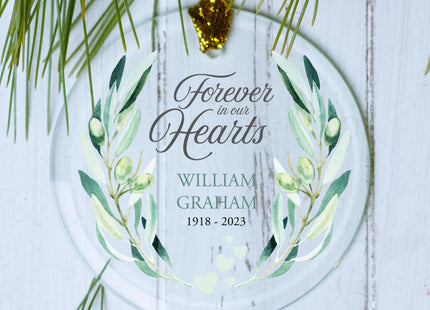 holiday personalized forever in our hearts christmas ornament – Christmas ornament, holiday tree decoration or gift