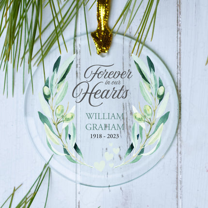 holiday personalized forever in our hearts christmas ornament – Christmas ornament, holiday tree decoration or gift