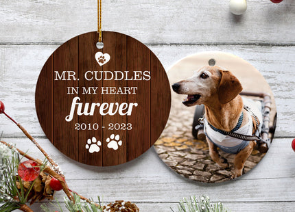 decorative personalized dog pet memorial christmas ornament – Christmas ornament, holiday tree decoration or gift