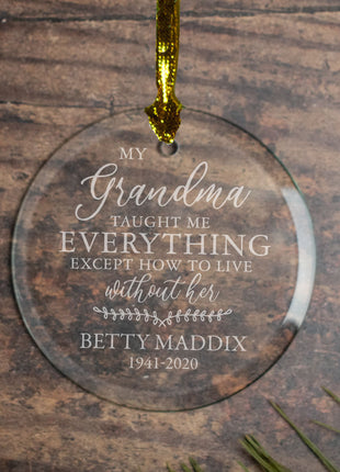 Personalized Grandma Memorial Christmas Ornament by ORNAMENT SHOP EXCLUSIVE Personalized Glass Ornament