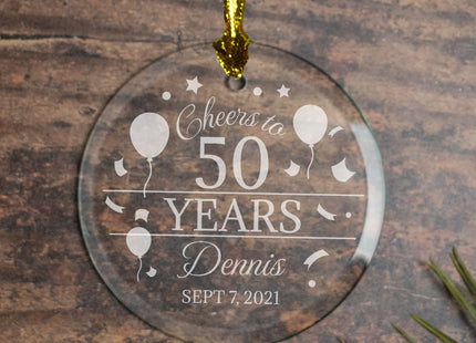 personalized personalized cheers to 50 years christmas ornament – Christmas ornament, holiday tree decoration or gift