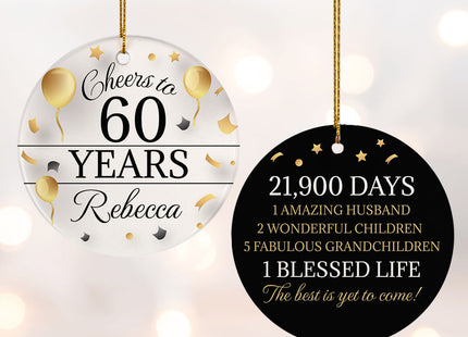 custom personalized cheers to 50 years christmas ornament – Christmas ornament, holiday tree decoration or gift