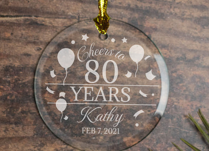 holiday personalized cheers to 70 years christmas ornament – Christmas ornament, holiday tree decoration or gift