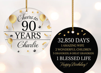 decorative personalized cheers to 70 years christmas ornament – Christmas ornament, holiday tree decoration or gift