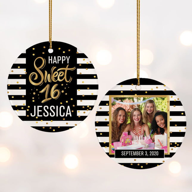 keepsake personalized sweet 16 photo christmas ornament – Christmas ornament, holiday tree decoration or gift