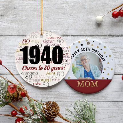 keepsake personalized cheers to 90 years christmas ornament – Christmas ornament, holiday tree decoration or gift