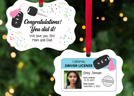 personalized personalized congratulations! new driver girl christmas ornament – Christmas ornament, holiday tree decoration o