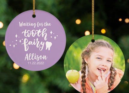keepsake personalized waiting for the tooth fairy photo christmas ornament – Christmas ornament, holiday tree decoration or g