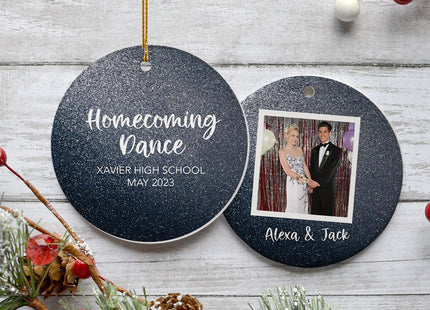 engraved personalized homecoming dance photo christmas ornament – Christmas ornament, holiday tree decoration or gift