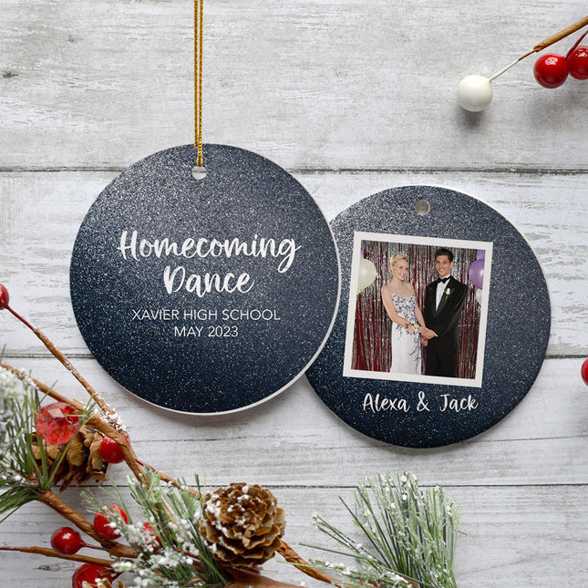engraved personalized homecoming dance photo christmas ornament – Christmas ornament, holiday tree decoration or gift