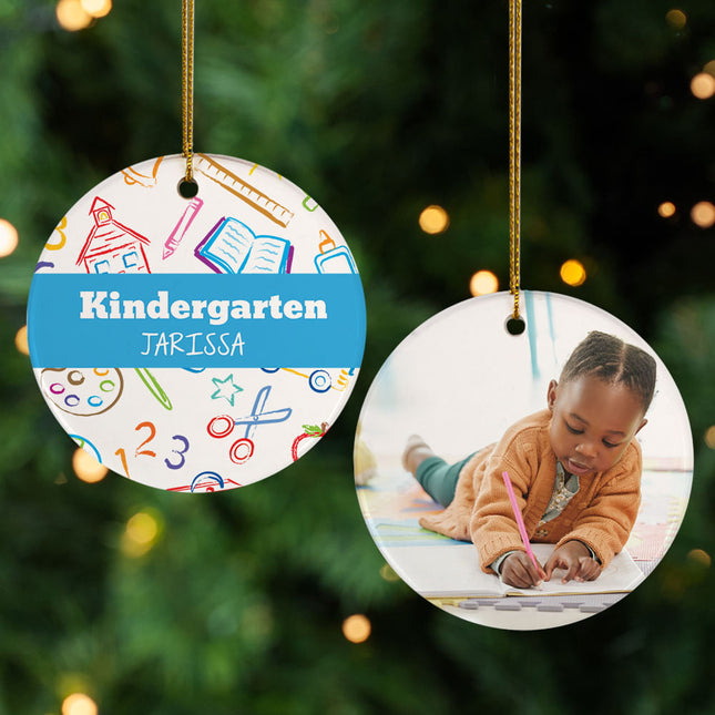 personalized personalized kindergarten photo christmas ornament – Christmas ornament, holiday tree decoration or gift