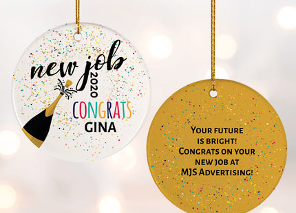 custom personalized new job christmas ornament – Christmas ornament, holiday tree decoration or gift