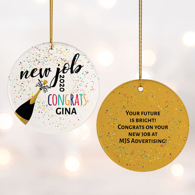 custom personalized new job christmas ornament – Christmas ornament, holiday tree decoration or gift