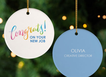 keepsake personalized congrats on your new job christmas ornament – Christmas ornament, holiday tree decoration or gift