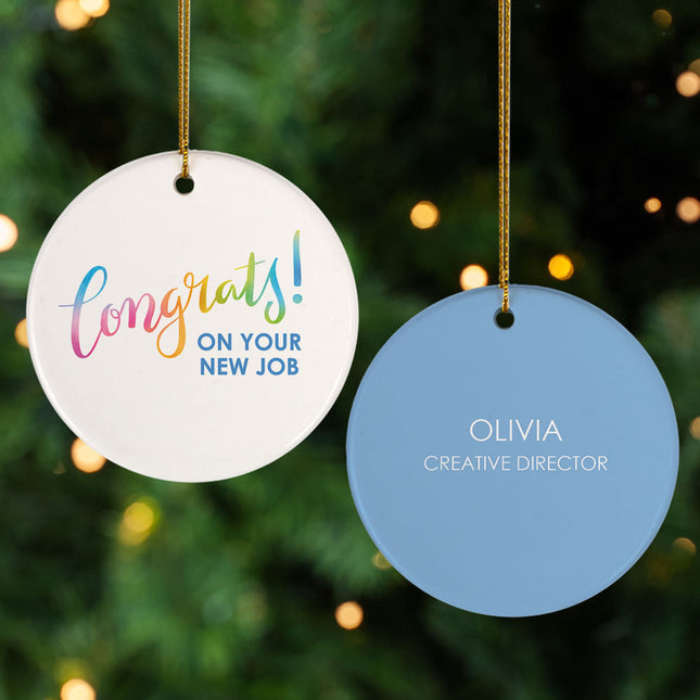 keepsake personalized congrats on your new job christmas ornament – Christmas ornament, holiday tree decoration or gift