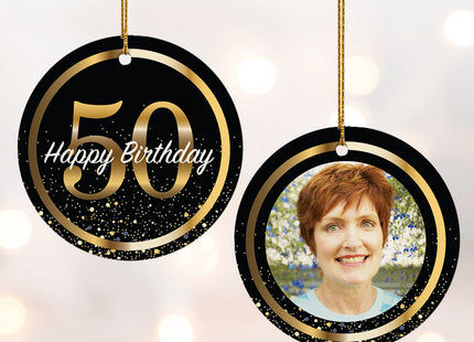 decorative personalized 50th birthday christmas ornament – Christmas ornament, holiday tree decoration or gift