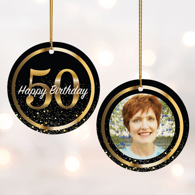 decorative personalized 50th birthday christmas ornament – Christmas ornament, holiday tree decoration or gift