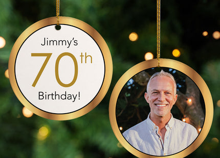 personalized personalized birthday gold christmas ornament – Christmas ornament, holiday tree decoration or gift