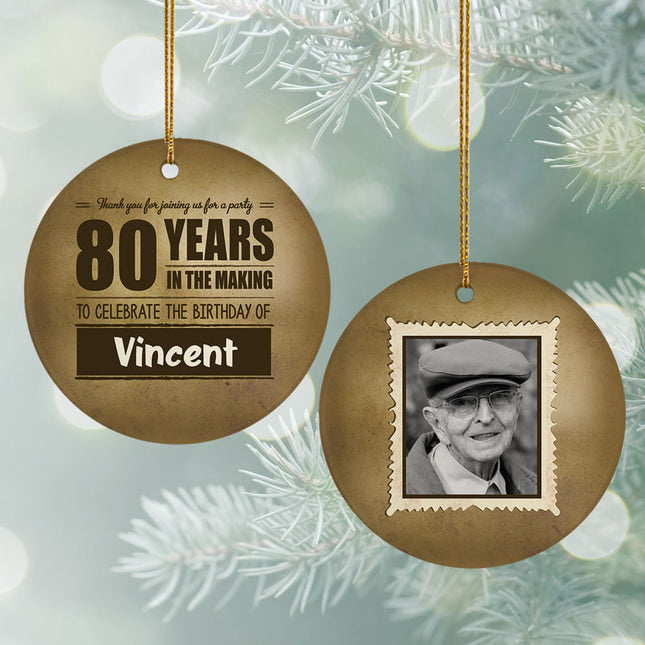 custom personalized birthday christmas ornament – Christmas ornament, holiday tree decoration or gift