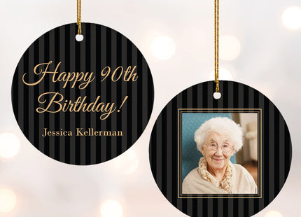 engraved personalized birthday photo christmas ornament – Christmas ornament, holiday tree decoration or gift