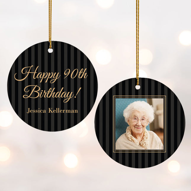 engraved personalized birthday photo christmas ornament – Christmas ornament, holiday tree decoration or gift