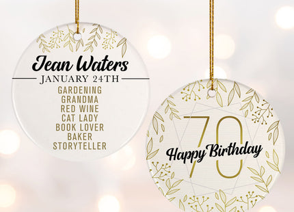 holiday personalized 70th birthday favorites photo christmas ornament – Christmas ornament, holiday tree decoration or gift