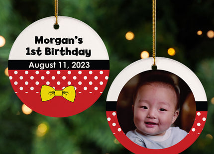 engraved personalized first birthday christmas ornament – Christmas ornament, holiday tree decoration or gift