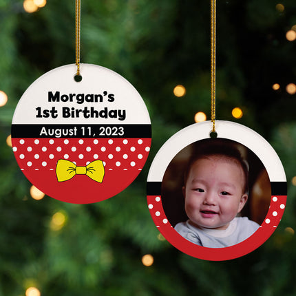 engraved personalized first birthday christmas ornament – Christmas ornament, holiday tree decoration or gift