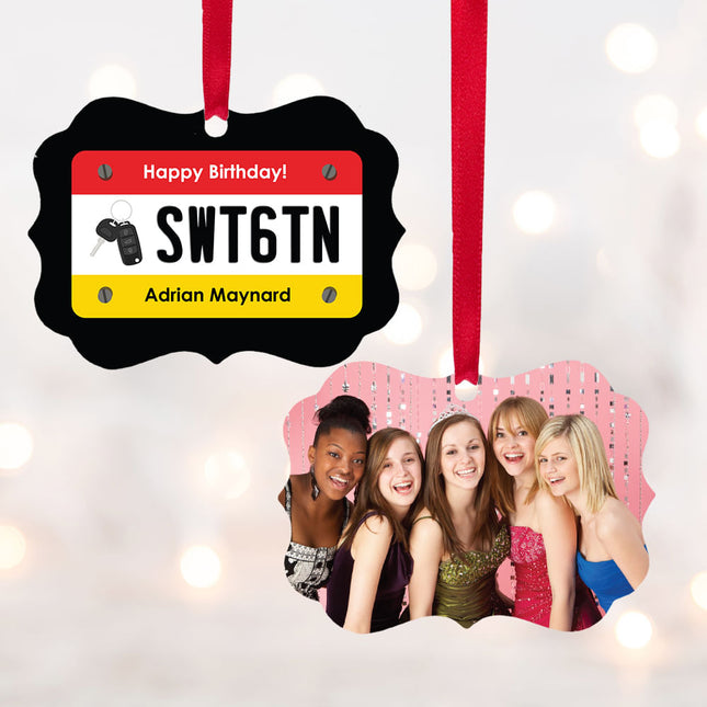 personalized personalized sweet 16 license plate christmas ornament – Christmas ornament, holiday tree decoration or gift