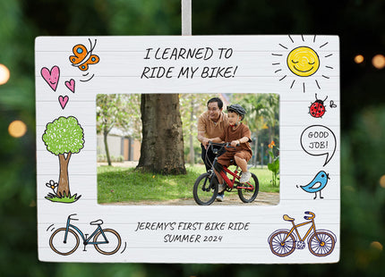 keepsake personalized first bike ride picture frame christmas ornament – Christmas ornament, holiday tree decoration or gift