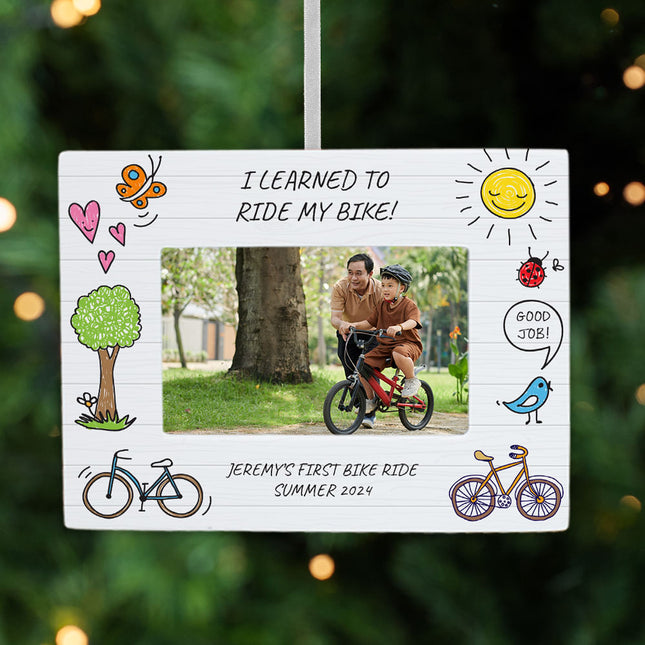 keepsake personalized first bike ride picture frame christmas ornament – Christmas ornament, holiday tree decoration or gift