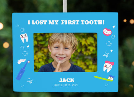 personalized personalized lost tooth picture frame christmas ornament – Christmas ornament, holiday tree decoration or gift