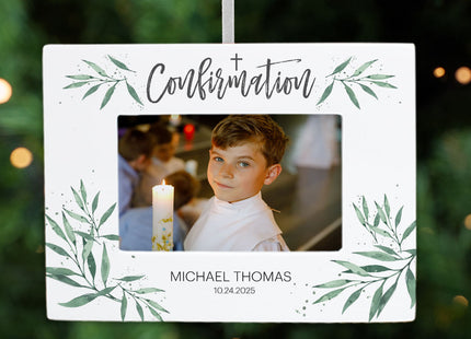 custom personalized confirmation picture frame christmas ornament – Christmas ornament, holiday tree decoration or gift