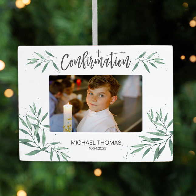 custom personalized confirmation picture frame christmas ornament – Christmas ornament, holiday tree decoration or gift
