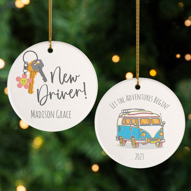 holiday personalized new driver christmas ornament – Christmas ornament, holiday tree decoration or gift