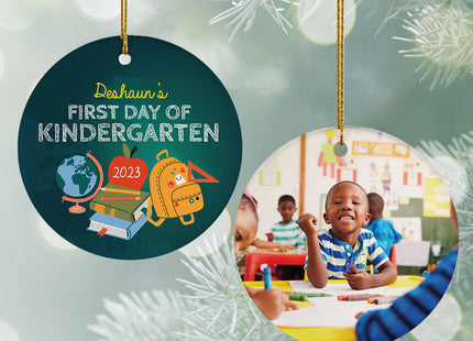 keepsake personalized first day kindergarten christmas ornament – Christmas ornament, holiday tree decoration or gift