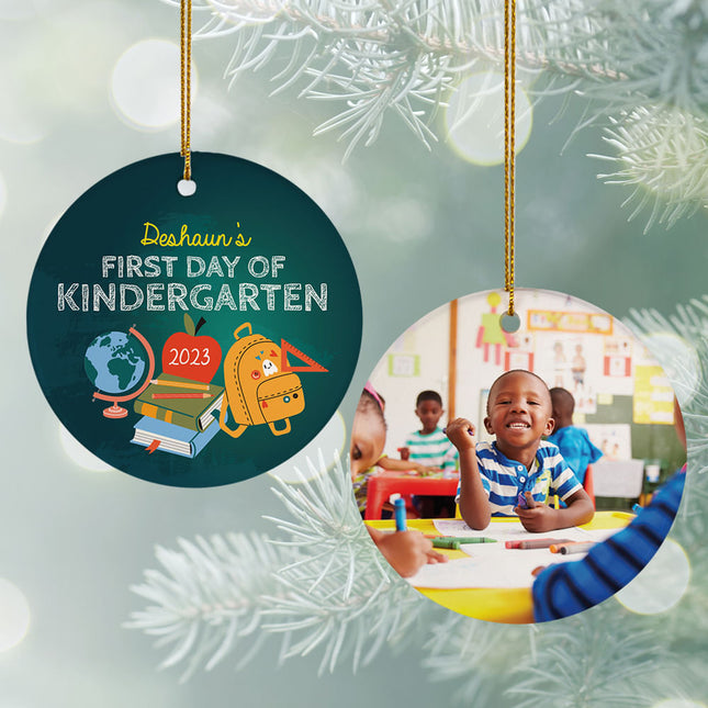 keepsake personalized first day kindergarten christmas ornament – Christmas ornament, holiday tree decoration or gift
