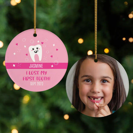 holiday personalized lost my 1st tooth christmas ornament – Christmas ornament, holiday tree decoration or gift