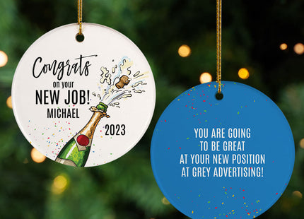 decorative personalized new job christmas ornament – Christmas ornament, holiday tree decoration or gift