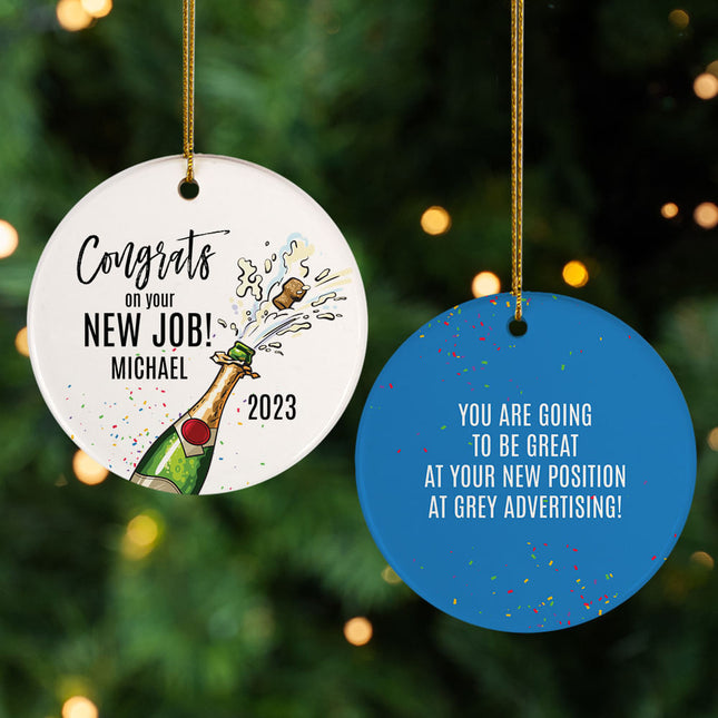 decorative personalized new job christmas ornament – Christmas ornament, holiday tree decoration or gift