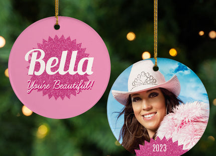 holiday personalized you're beautiful christmas ornament – Christmas ornament, holiday tree decoration or gift
