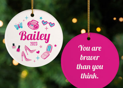 personalized personalized girly icons christmas ornament – Christmas ornament, holiday tree decoration or gift