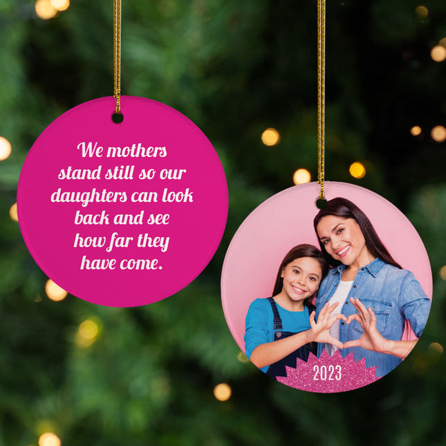 custom personalized mother & daughter christmas ornament – Christmas ornament, holiday tree decoration or gift